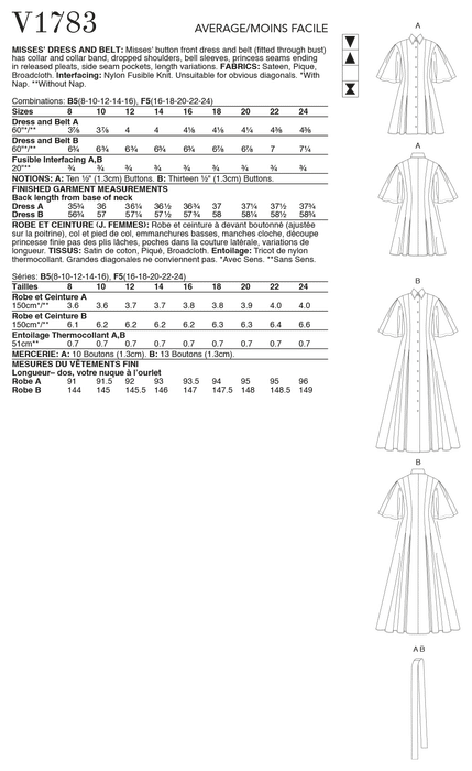 Vogue 1783 Dress Pattern from Jaycotts Sewing Supplies