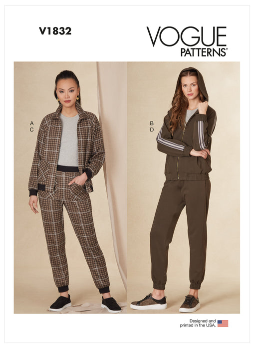 Vogue Sewing pattern 1832 Misses' / Misses' Petite Jogging top and pants from Jaycotts Sewing Supplies