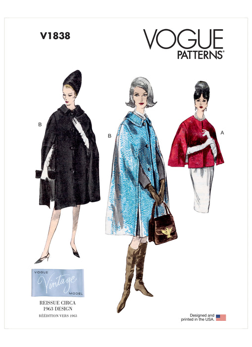 Vogue 1838 Misses Cape pattern from Jaycotts Sewing Supplies