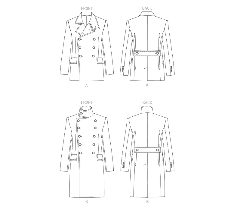 Vogue 1853 Mens Coat pattern from Jaycotts Sewing Supplies