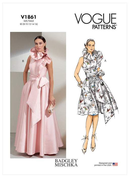 Vogue Sewing Pattern 1861 Misses' Special Occasion Dress and Sash from Jaycotts Sewing Supplies
