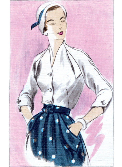 Vogue Vintage Pattern 1863 Misses' Blouse, Skirt and Belt from Jaycotts Sewing Supplies