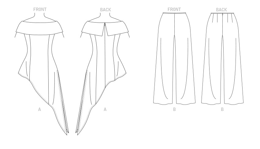 Vogue Sewing Pattern 1869 Misses' and Misses' Petite Top and Pants from Jaycotts Sewing Supplies