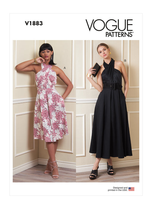 Vogue sewing pattern 1883 Criss Cross Halter Dress from Jaycotts Sewing Supplies