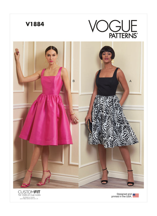 Vogue sewing pattern 1884 Misses' Dress from Jaycotts Sewing Supplies