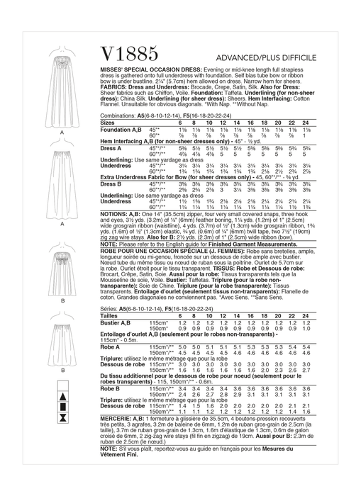 Vogue sewing pattern 1885 Sixties Special Occasion Dress from Jaycotts Sewing Supplies