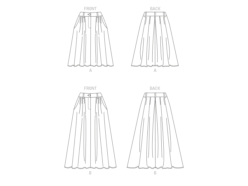 Vogue sewing pattern 1890 Misses' Skirts from Jaycotts Sewing Supplies