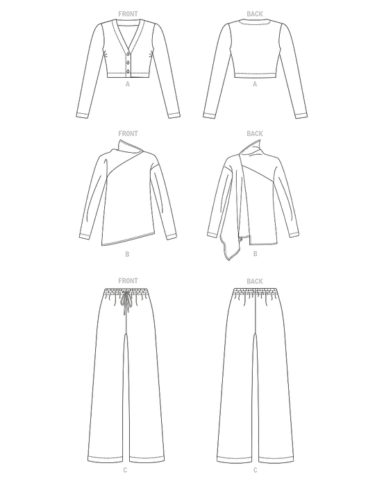 Vogue sewing pattern 1914 Misses' Cardigan, Tunic and Pants from Jaycotts Sewing Supplies