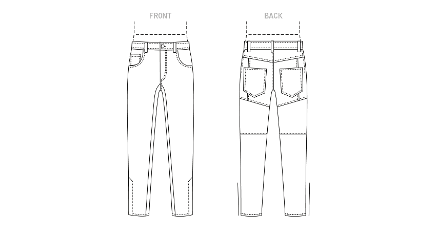 Vogue sewing pattern 1915 Men's Jeans from Jaycotts Sewing Supplies
