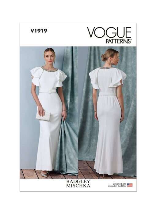 Vogue Sewing Pattern 1919 Full Length Dress by Badgley Mischka from Jaycotts Sewing Supplies