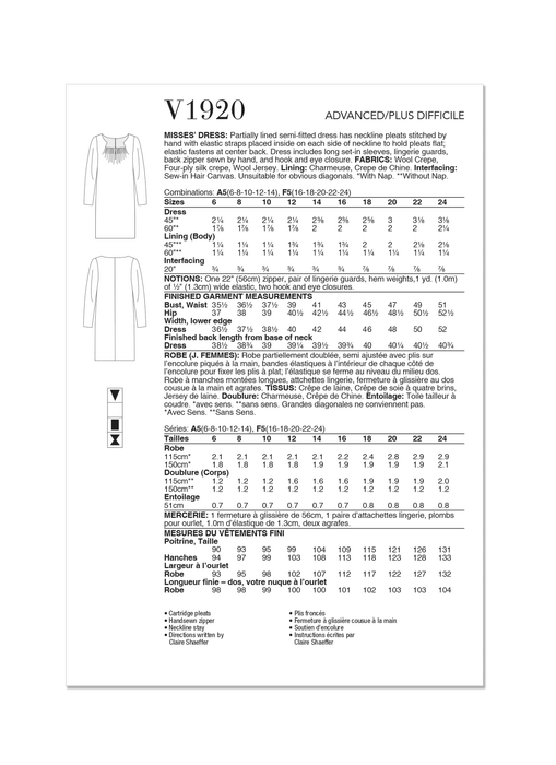 Vogue Sewing Pattern 1920 Dress by Claire Shaeffer from Jaycotts Sewing Supplies