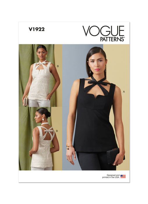 Vogue Sewing Pattern 1922 Sleeveless Top from Jaycotts Sewing Supplies