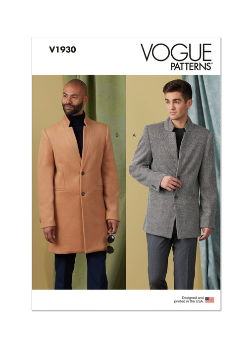 Vogue Sewing Pattern 1930 Men's Coat from Jaycotts Sewing Supplies