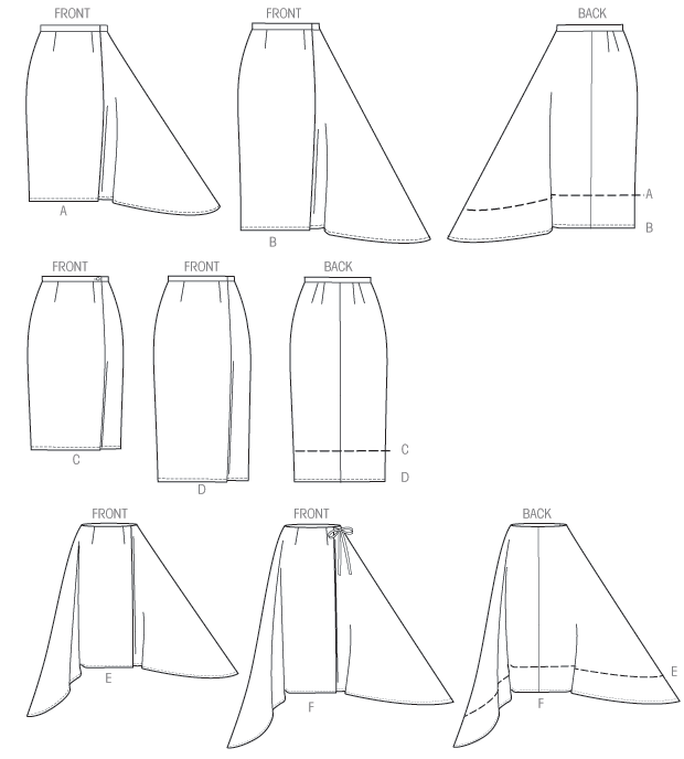 Vogue Pattern 8956 Misses' Skirt | Easy from Jaycotts Sewing Supplies