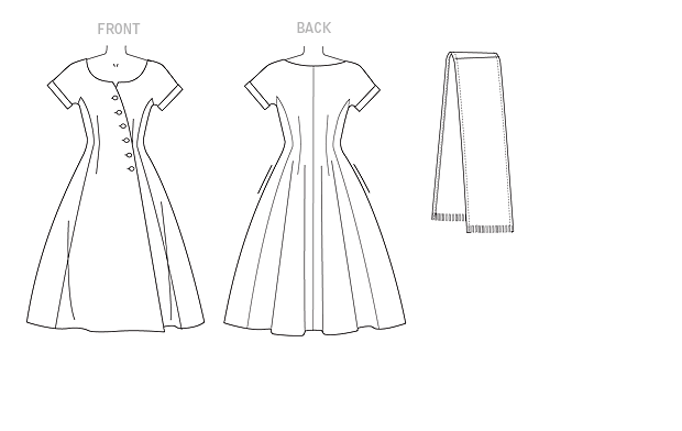 Vogue Pattern 9105 Misses' Dress & Sash | Vintage Vogue from Jaycotts Sewing Supplies