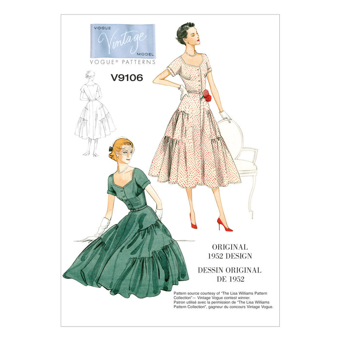 Vogue Pattern 9106 Dress & Belt | Vintage Vogue from Jaycotts Sewing Supplies