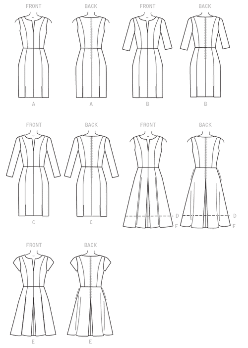 Vogue Pattern 9167 Misses' Notch-Neck Princess-Seam Dresses from Jaycotts Sewing Supplies