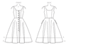 Vogue pattern 9182 Button-Down, Flared-Skirt Dresses from Jaycotts Sewing Supplies