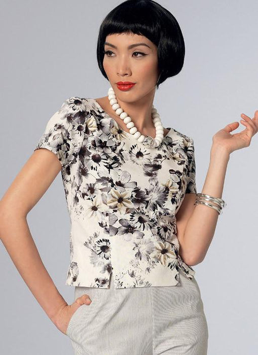 Vogue pattern 9187 Jewel or Scoop-Neck, Princess-Seam Tops from Jaycotts Sewing Supplies