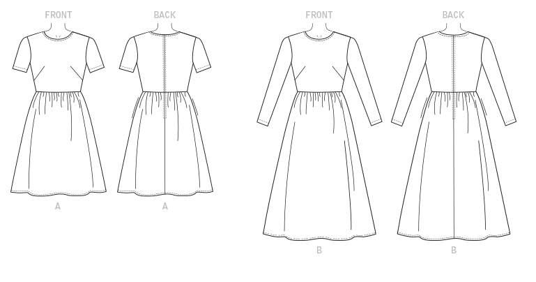 Vogue Pattern 9197 Jewel-Neck, Gathered Skirt-Dresses from Jaycotts Sewing Supplies