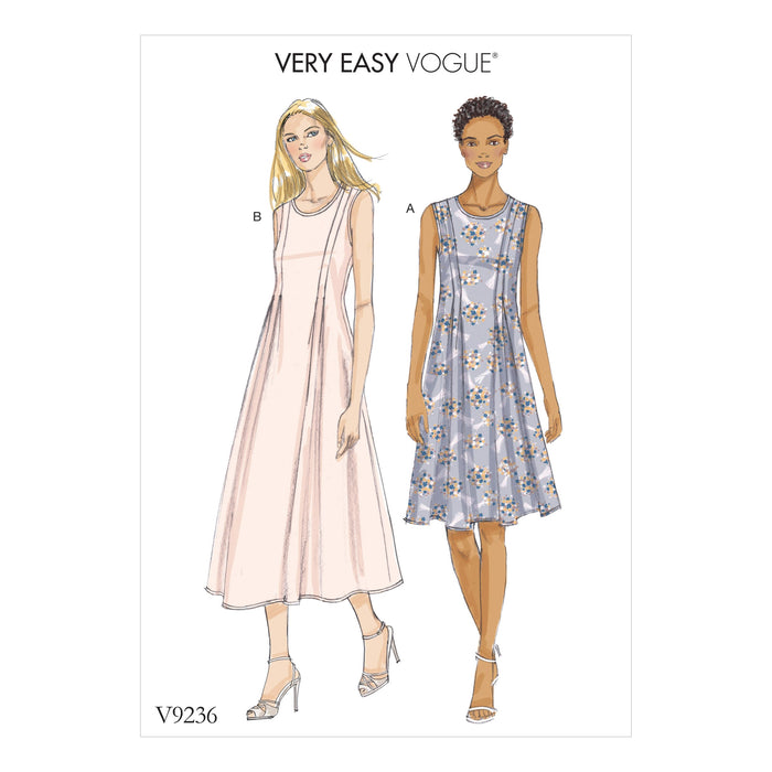 Vogue 9236 Released-Pleat Fit-and-Flare Dresses Pattern from Jaycotts Sewing Supplies