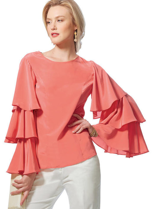 Vogue Pattern 9243 Misses' Princess Seam Tops with Flared Sleeve Variations from Jaycotts Sewing Supplies