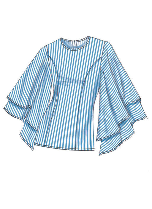 Vogue Pattern 9243 Misses' Princess Seam Tops with Flared Sleeve Variations from Jaycotts Sewing Supplies