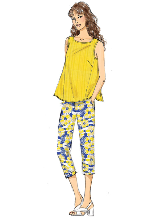 Vogue Pattern 9258 Misses' Sleeveless Tops with Pull-On Pants from Jaycotts Sewing Supplies