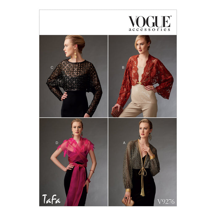 Vogue Pattern 9276 Misses' Reversible Shrugs and Capelet | TaFa from Jaycotts Sewing Supplies