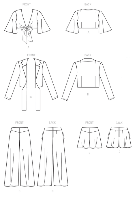 Vogue Pattern 9319 Misses' Top, Shorts and Pants from Jaycotts Sewing Supplies