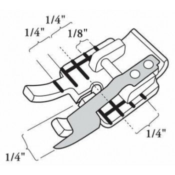 Husqvarna Viking Clear ¼” Piecing Foot with guide from Jaycotts Sewing Supplies
