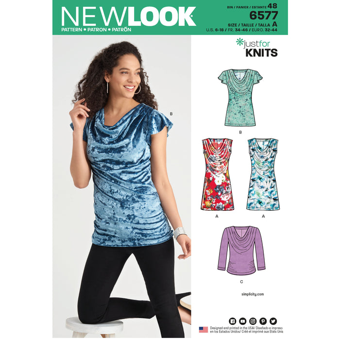 NL6577 Mini dress / Knit Tops sewing pattern from Jaycotts Sewing Supplies