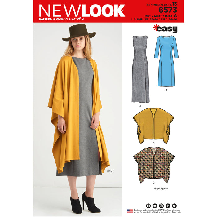 NL6573 Misses' Dress and Wrap sewing pattern from Jaycotts Sewing Supplies