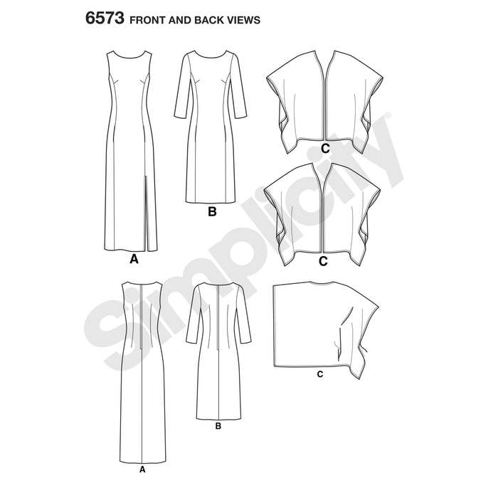 NL6573 Misses' Dress and Wrap sewing pattern from Jaycotts Sewing Supplies