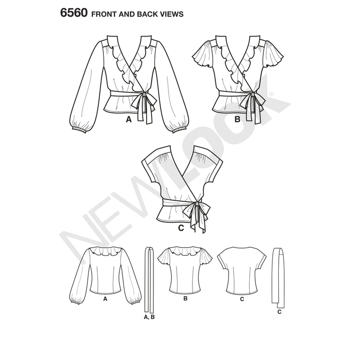 NL6560 Women's Wrap Tops Pattern from Jaycotts Sewing Supplies