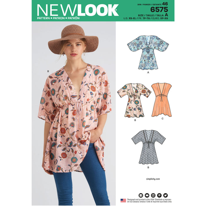NL6575 Misses' Tunics sewing pattern from Jaycotts Sewing Supplies