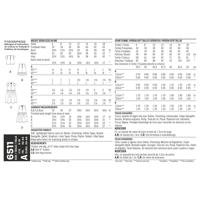 NL6511 Tops With Length and Sleeve Variations from Jaycotts Sewing Supplies
