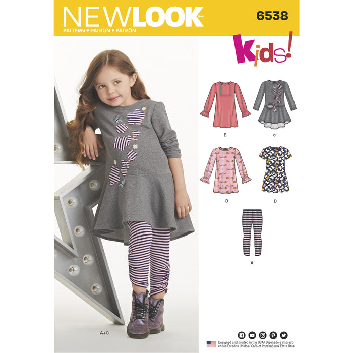 NL6538 Child's Knit Leggings and Dresses from Jaycotts Sewing Supplies