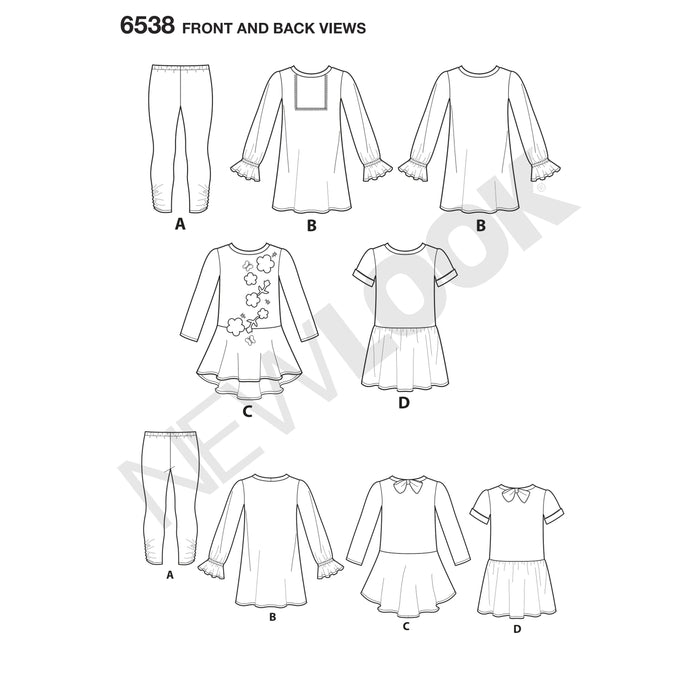 NL6538 Child's Knit Leggings and Dresses from Jaycotts Sewing Supplies