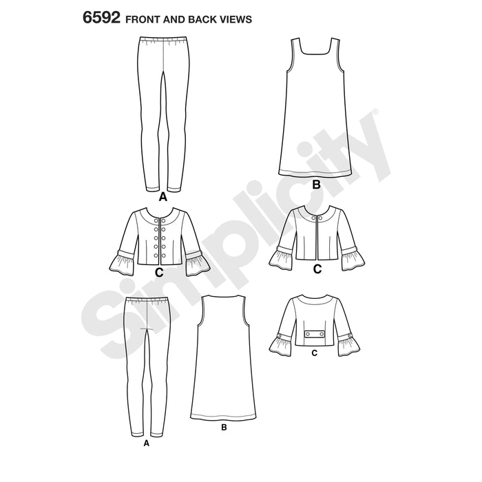 NL6592 Girl's Sportswear sewing pattern from Jaycotts Sewing Supplies