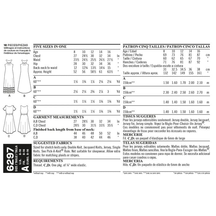 NL6297 Girls' Knit Dress from Jaycotts Sewing Supplies