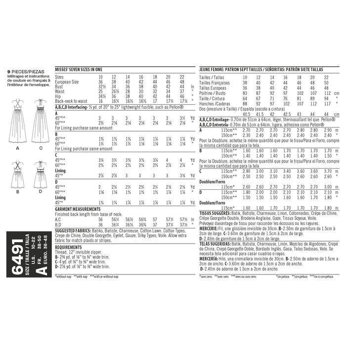 NL6491 Dresses in two Lengths with Bodice Variations from Jaycotts Sewing Supplies