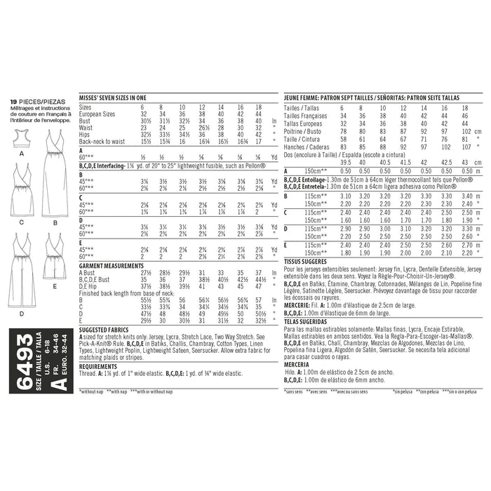 NL6493 Misses' Jumpsuit and Dress from Jaycotts Sewing Supplies