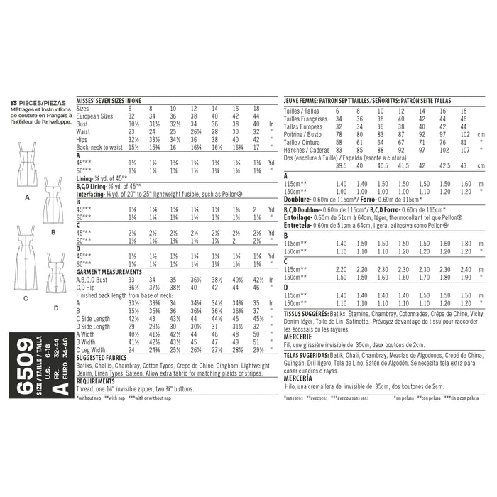 NL6509 Jumpsuit, Romper, and Dress with Variations from Jaycotts Sewing Supplies