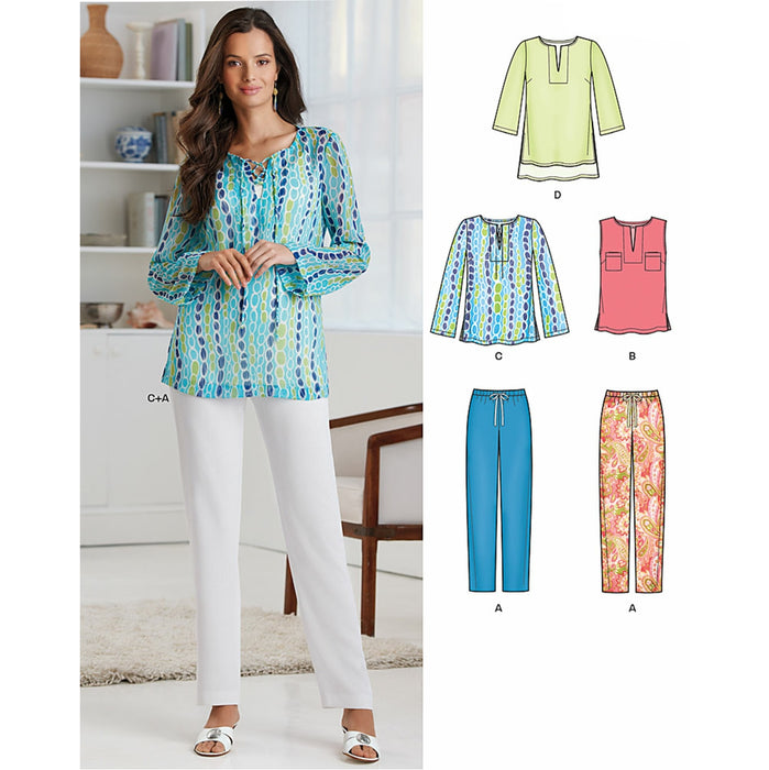 NL6292 Misses' Tunic or Top and Pull-on Pants from Jaycotts Sewing Supplies