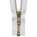 YKK Open End Zip Gold Teeth | White from Jaycotts Sewing Supplies
