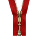 YKK Open End Zip Gold Teeth | Red from Jaycotts Sewing Supplies