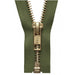 YKK Open End Zip Gold Teeth | Khaki Green from Jaycotts Sewing Supplies
