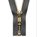 YKK Open End Zip Gold Teeth | Grey from Jaycotts Sewing Supplies