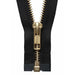 YKK Open End Zip Gold Teeth | Black from Jaycotts Sewing Supplies